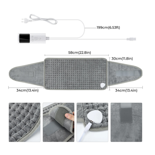 Cinturón Térmico Eléctrico Alivia Dolor Muscular Y Espalda