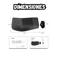 Combo Teclado y Mouse Ergonomico Inalambrico 218