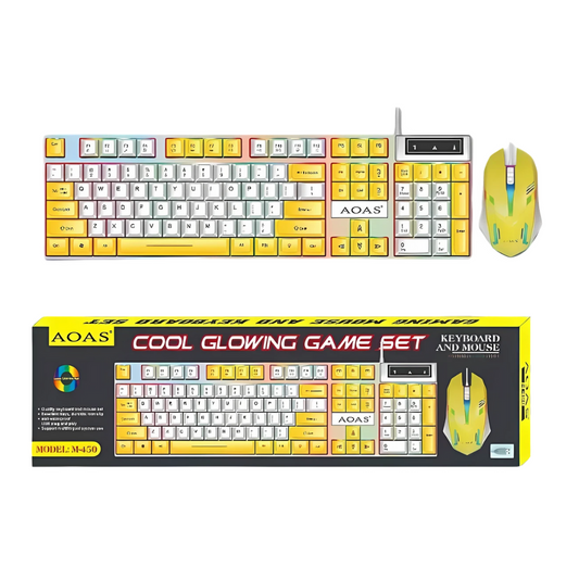 Combo Teclado y Mouse Gamer Alambrico RGB M-450