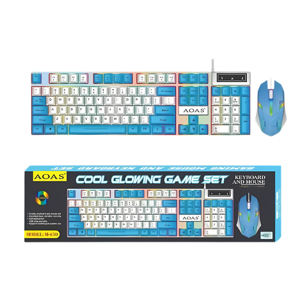 Combo Teclado y Mouse Gamer Alambrico RGB M-450