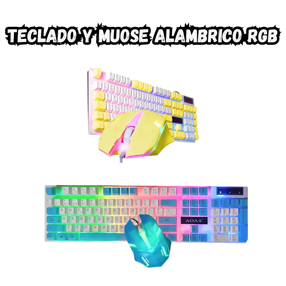 Combo Teclado y Mouse Gamer Alambrico RGB M-450