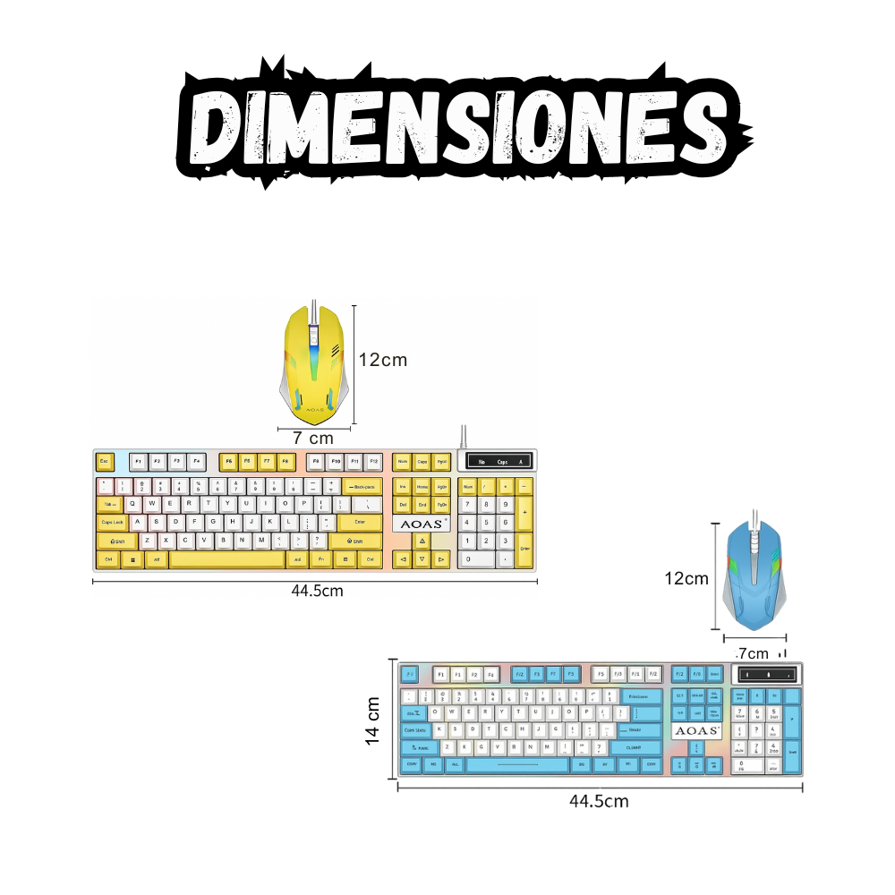 Combo Teclado y Mouse Gamer Alambrico RGB M-450