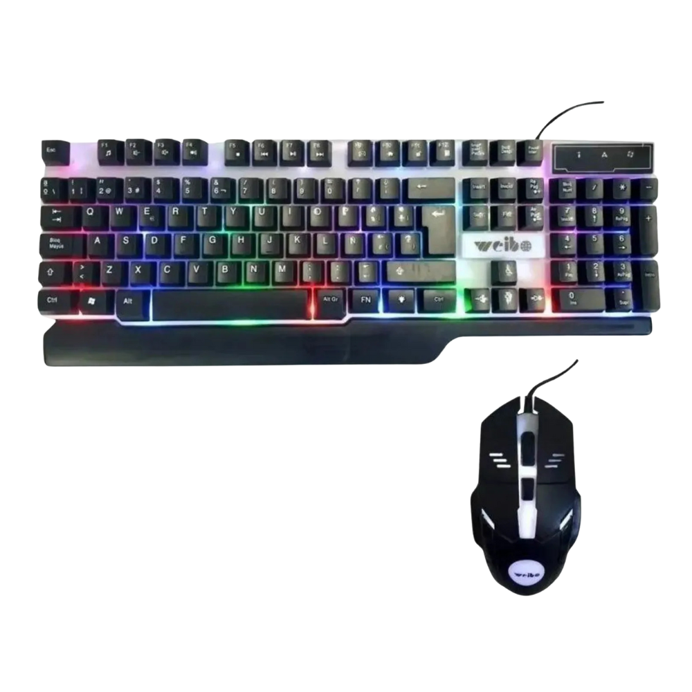 Combo Teclado y Mouse Gamer Rgb Alambrico Weibo 550