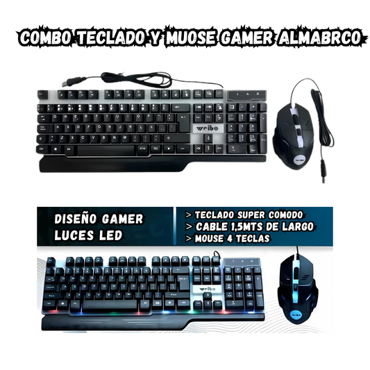 Combo Teclado y Mouse Gamer Rgb Alambrico Weibo 550
