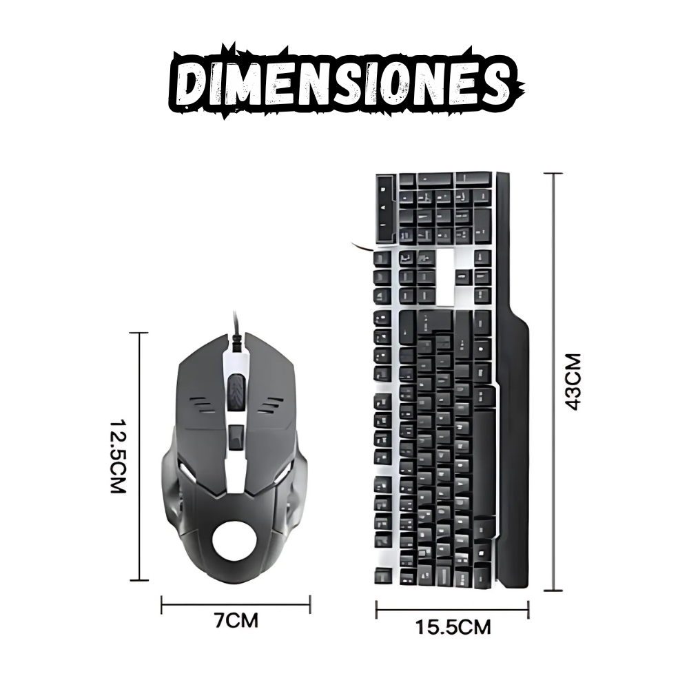 Combo Teclado y Mouse Gamer Rgb Alambrico Weibo 550