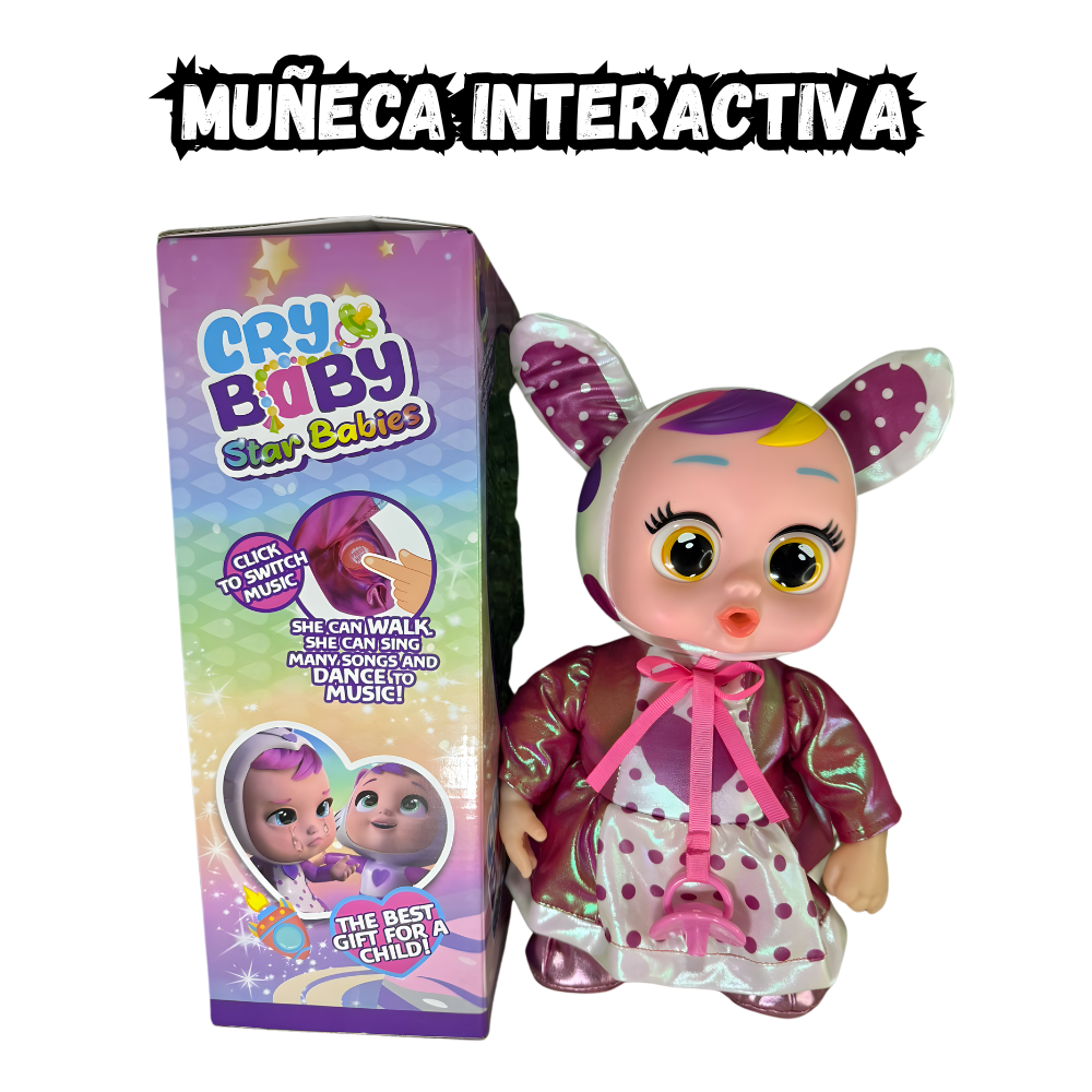 Cry Baby Muñeca Bebe Interactiva Camina, canta, baila y llora