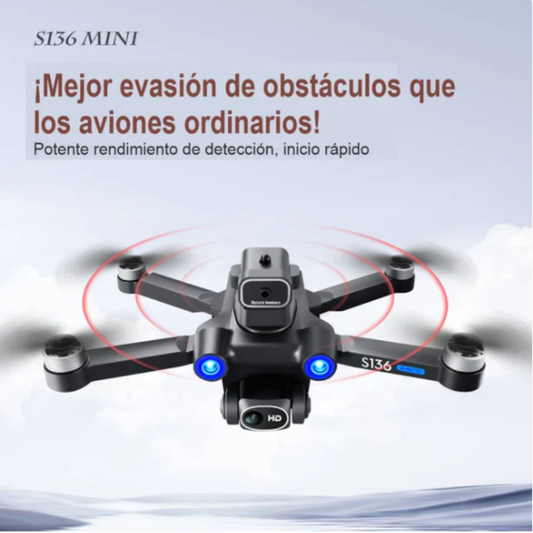 DRONE PROFESIONAL GPS MOTOR BRUSHLESS CAMARA DUAL 720P WIFI 5G SENSOR DE EVITACIÓN DE OBSTÁCULOS S136 MINI