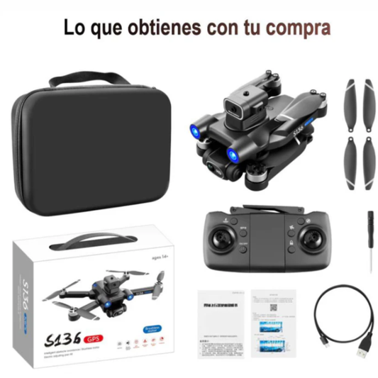 DRONE PROFESIONAL GPS MOTOR BRUSHLESS CAMARA DUAL 720P WIFI 5G SENSOR DE EVITACIÓN DE OBSTÁCULOS S136 MINI