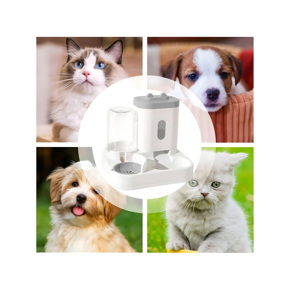 Dispensador Automatico 2 en 1 De Comida y Agua Para Mascotas