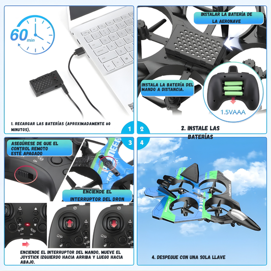 Drone Falcon Pioneer con Control Manual y Pulsera de Movimiento