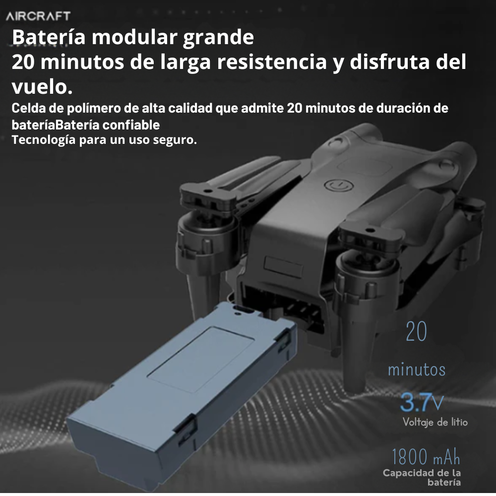 Drone Wifi Con Cámara Doble Estuche F195 Estabilizador de Vuelo