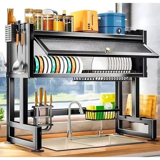 Escurridor Platos Cocina Con Gabinete Color Negro 65cm