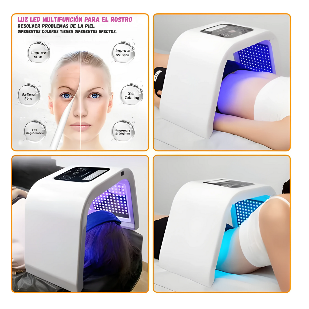 Lámpara Led Fototerapia Facial 7 Colores Tratamiento Gafas
