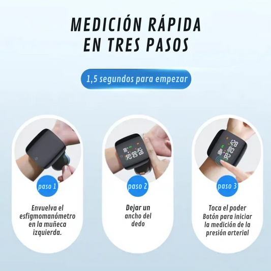 Tensiómetro Digital Recargable Voz Muñeca Presión Arterial