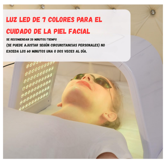 Lámpara Led Fototerapia Facial Rejuvenecimiento 7 Colores