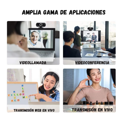 Cámara Webcam 2k Full Hd 360° Audio Y Video Usb