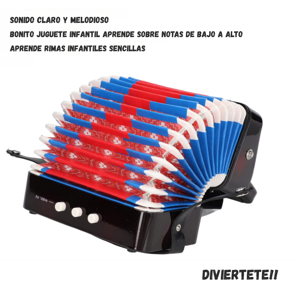 Acordeón Infantil Vallenato Niños Sonido Real 10 Teclas