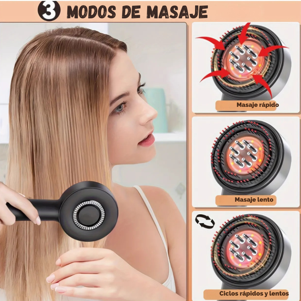 Cepillo Masajeador Capilar Vibratorio Cuero Cabelludo