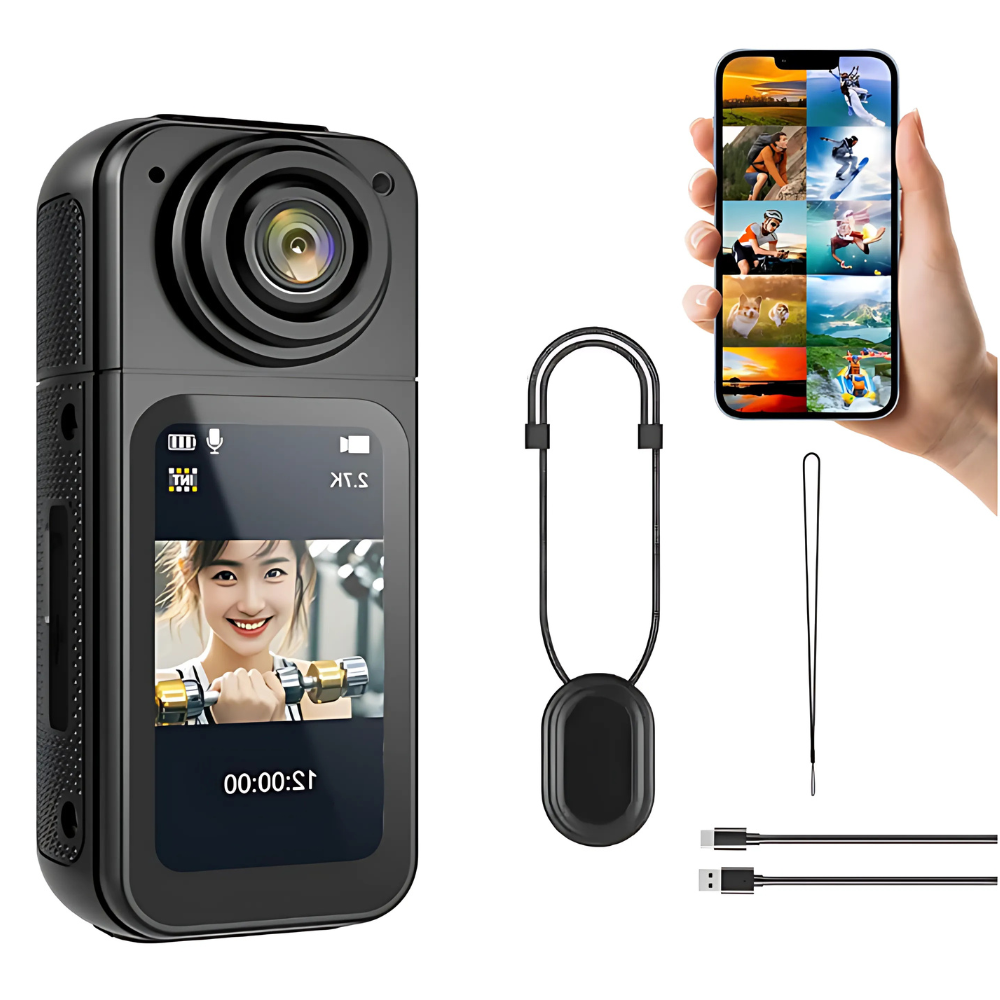 Cámara De Video Deportiva Wifi 2.7k Lente Giratorio