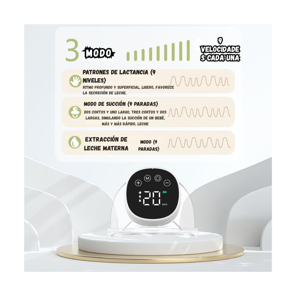 Extractor De Leche Eléctrico Recargable Manos Libres Portátil  MY-376