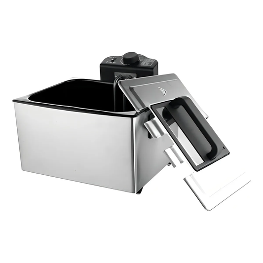 Freidora De Aceite Eléctrica 2 Cestas En Acero Capacidad 5l - Plateado - 50/60 Hz