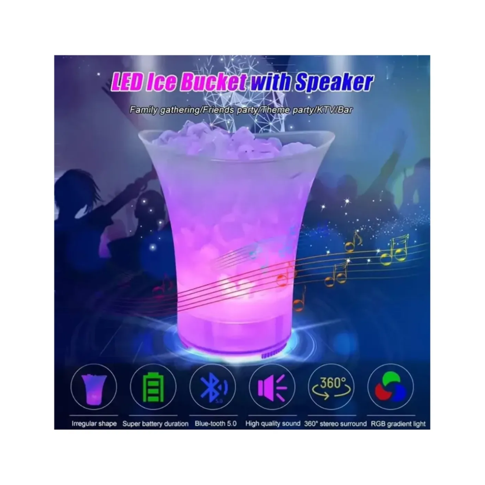 Hielera Con Luz Led Integrada y Parlante Bluetooth Incluido