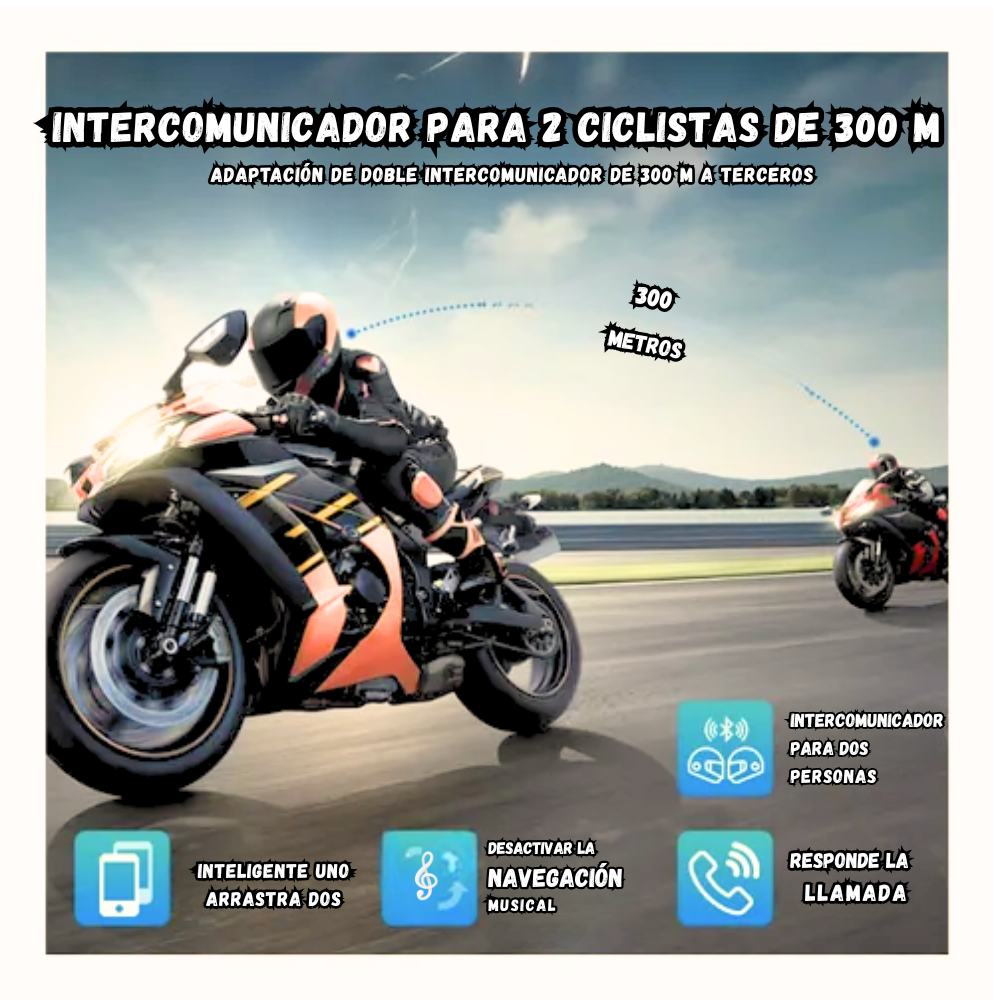 Intercomunicador Bluetooth Para Moto V10 Nuevo Modelo 2025 X2