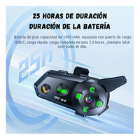 Intercomunicador Bluetooth Grupal 6 Conexiones Música Ip66