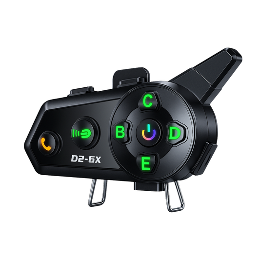 Intercomunicador Bluetooth Grupal 6 Conexiones Música Ip66