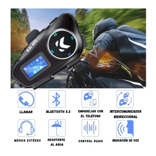 Intercomunicador Moto Kr-m4 Bluetooth Micrófono Impermeable
