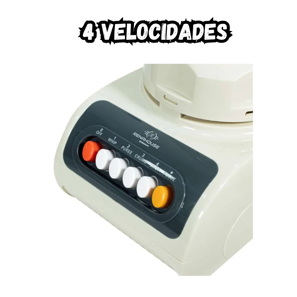 Licuadora 2 en 1 Procesador De Alimentos De 4 Velocidades