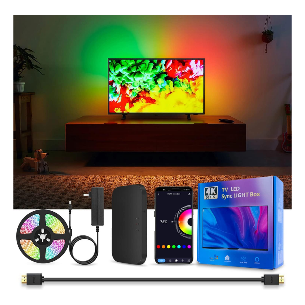 Luz Led Rítmica Para Televisor Rgb Ic Hdmi 55 A 65 Pulgadas