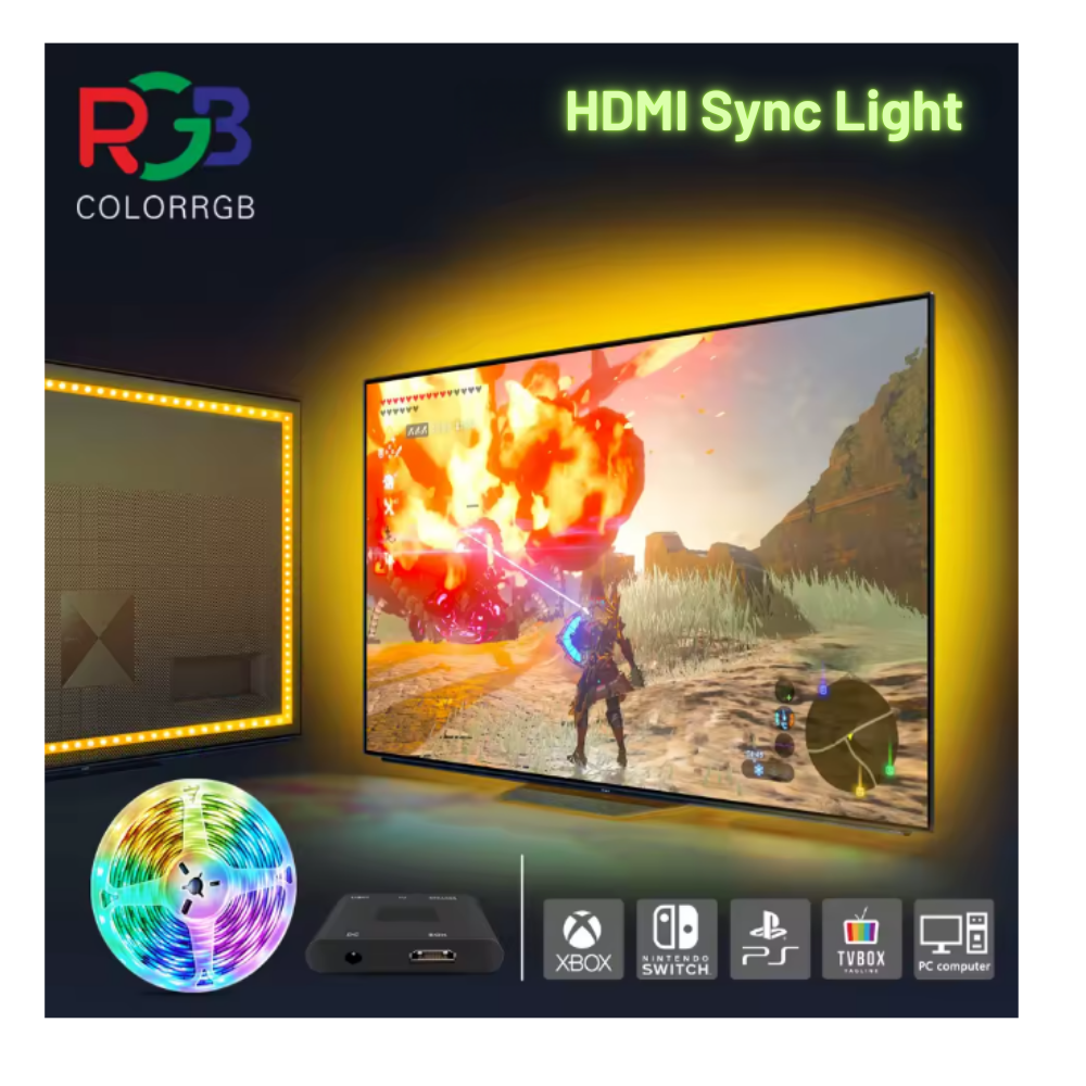Luz Led Rítmica Para Televisor Rgb Ic Hdmi 55 A 65 Pulgadas