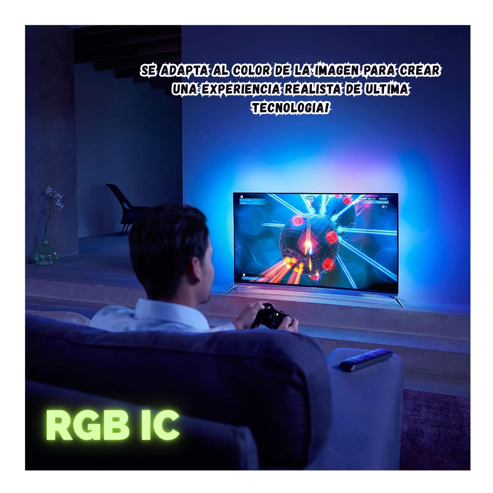 Luz Led Rítmica Para Televisor Rgb Ic Hdmi 55 A 65 Pulgadas