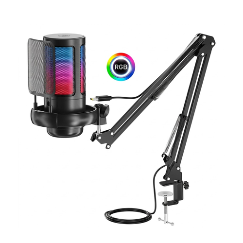 Micrófono USB RGB Gamer Con Brazo Para Streaming Pro