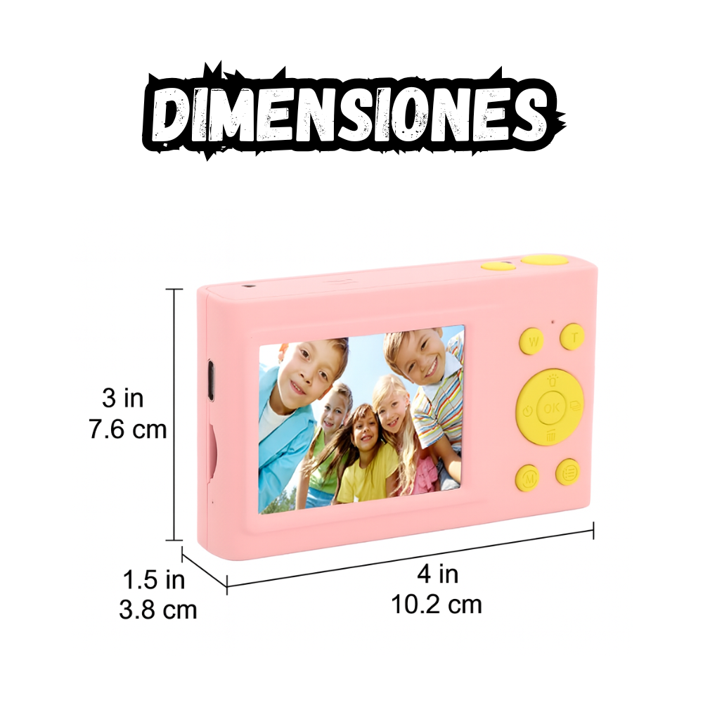 Mini Camara Digital Infantil a Color De 2,4 Pulgadas 1080P ROSA