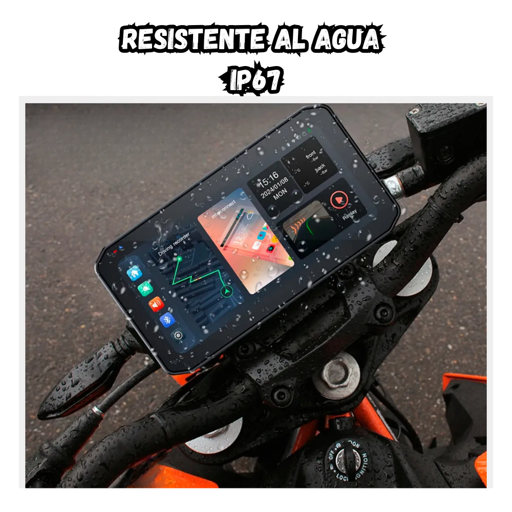 Cámara Para Moto Doble Lente Gps Pantalla Carplay Dvr 1080p