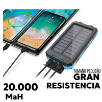 Power Bank Solar 20.000 Mah Carga Rapida Brujula Y Linterna