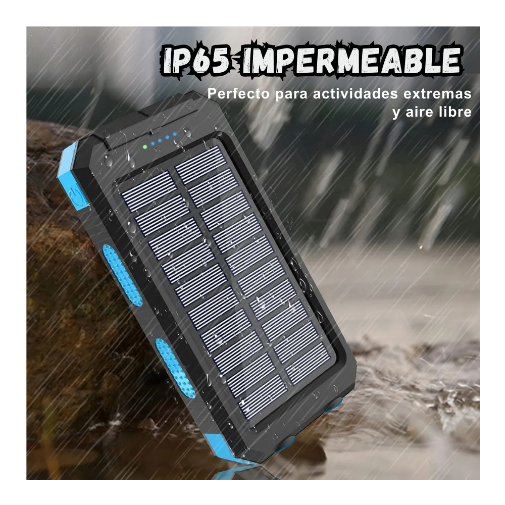Power Bank Solar 20.000 Mah Carga Rapida Brujula Y Linterna