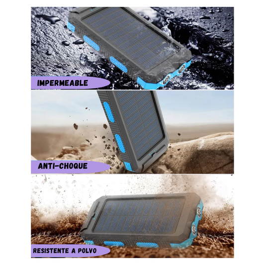 Power Bank Solar 20.000 Mah Carga Rapida Brujula Y Linterna