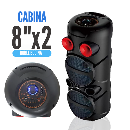 Parlante Bluetooth Torre Doble Bocina Portátil + Micrófono