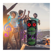 Parlante Bluetooth Torre Doble Bocina Portátil + Micrófono