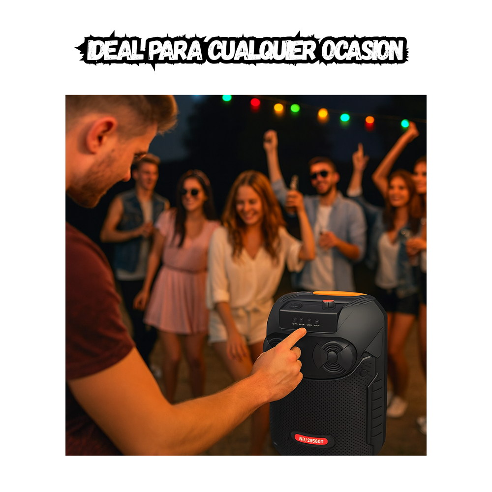 Parlante Portatil Recargable Bluetooth 8 Pulgadas MS-2030 BT