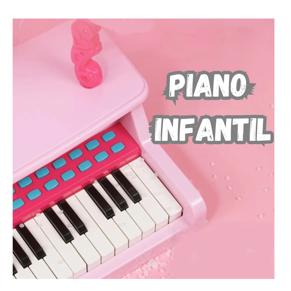 Piano Electrónico Infantil 25 Teclas Diseño Clásico Rosa
