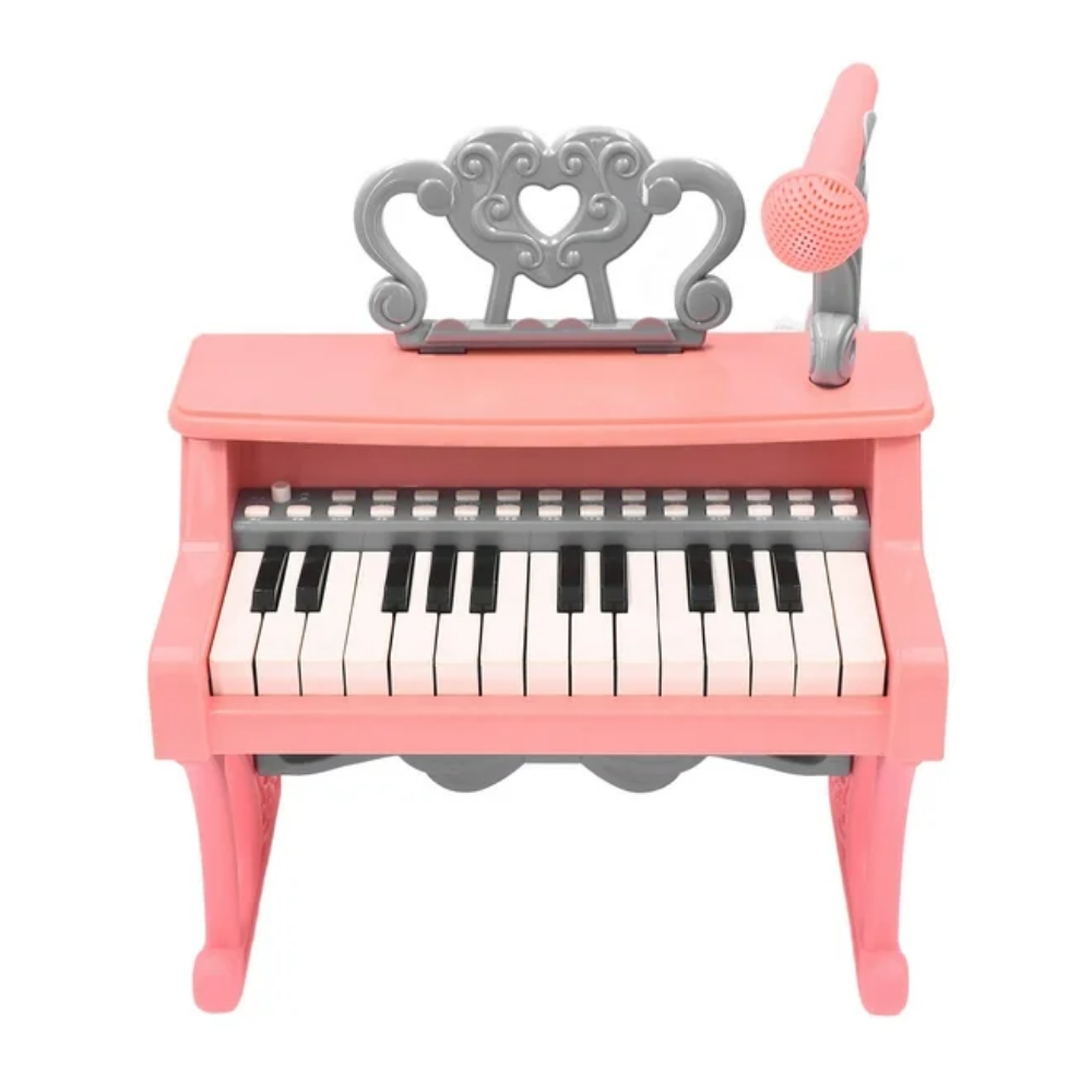 Piano Electrónico Infantil 25 Teclas Diseño Clásico Rosa
