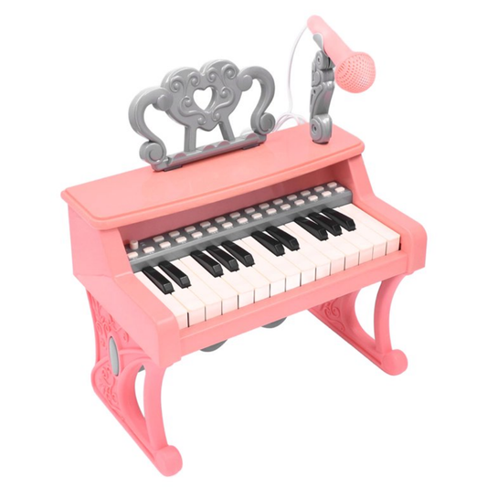 Piano Electrónico Infantil 25 Teclas Diseño Clásico Rosa