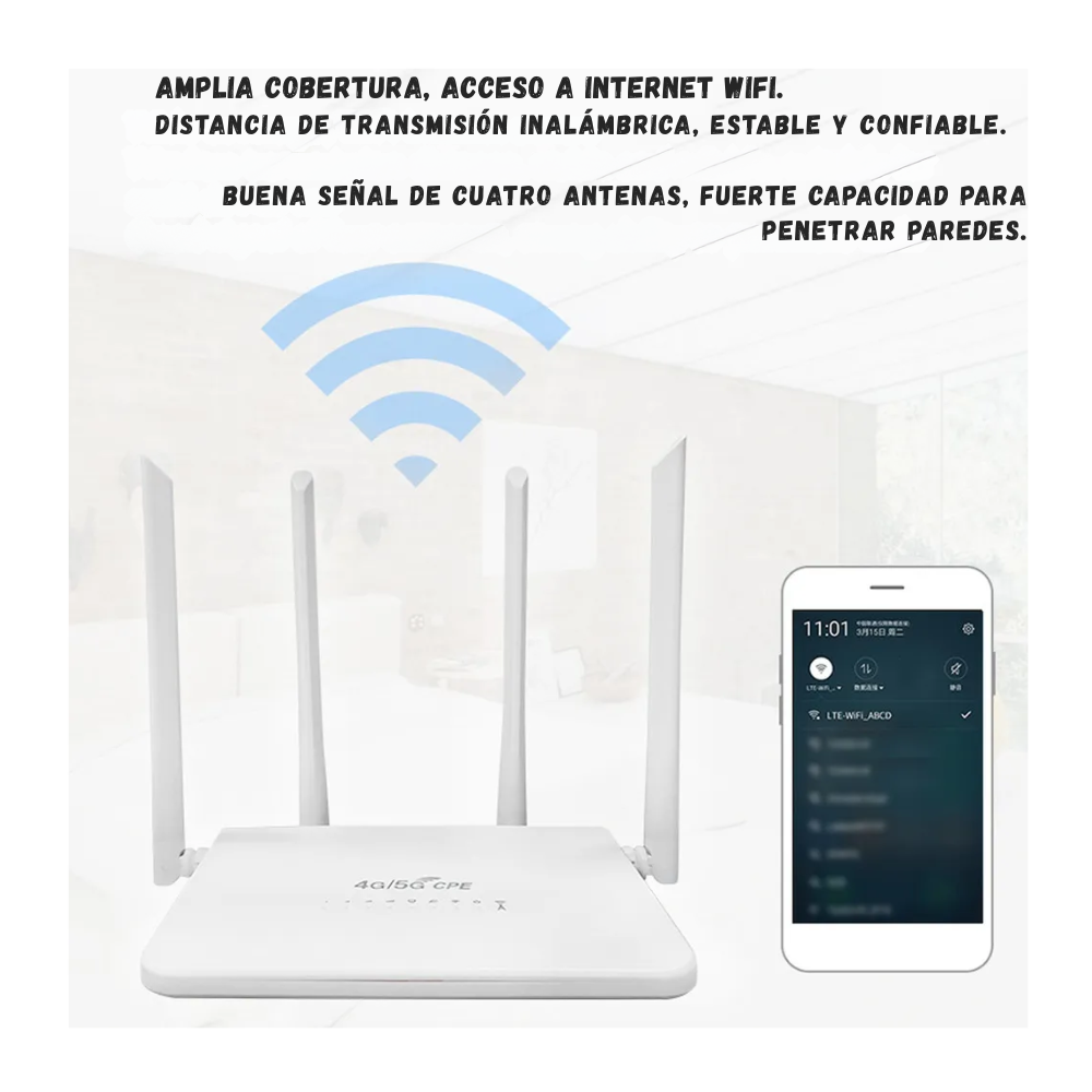 Módem Router 4g Lte R103 Repetidor Tarjeta Sim 4 Antenass