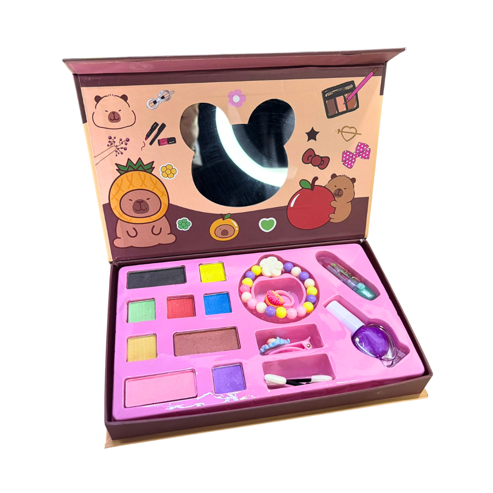 Set de maquillaje capibara lavable no toxico para niñas