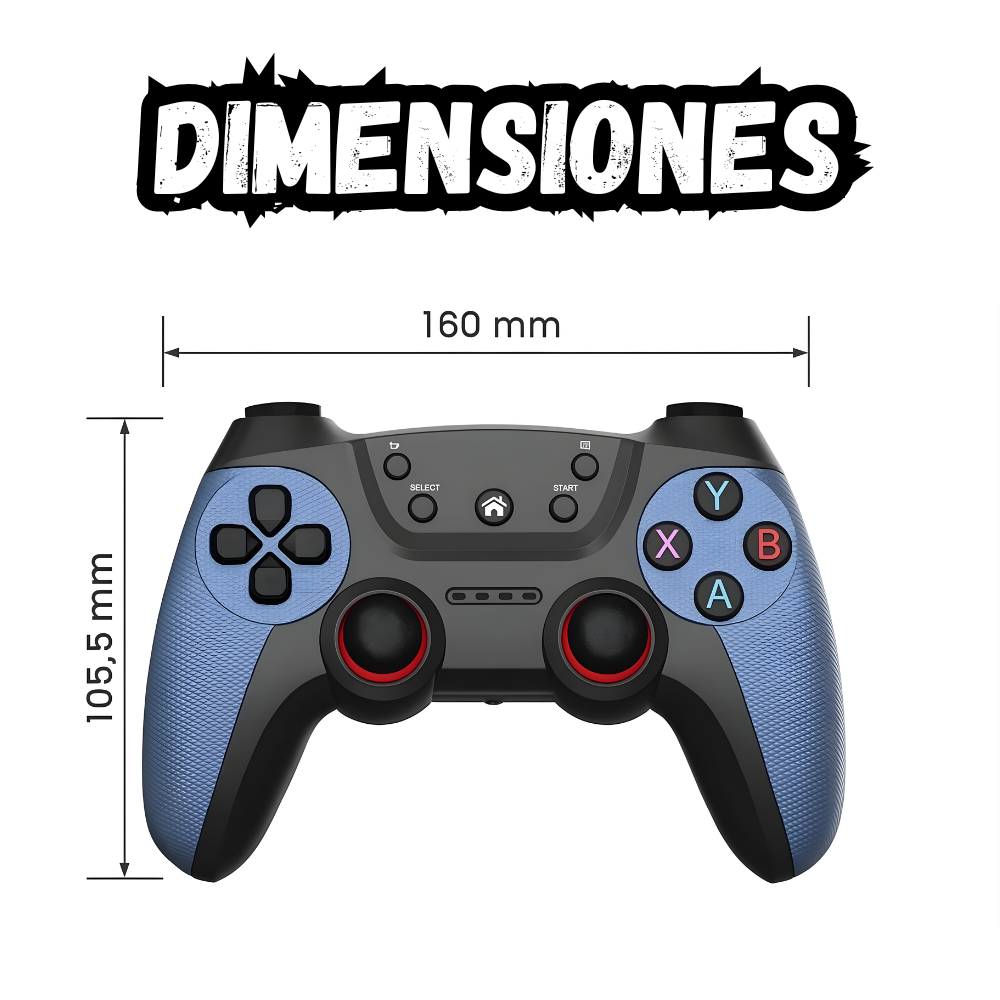 Set de Doble Control Gamer Inalambricos Usb Joystick 2,4 G Azul