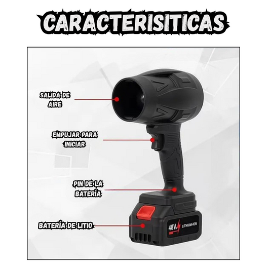 Soplador De Hojas Inalambrico Portatil 35000 PA